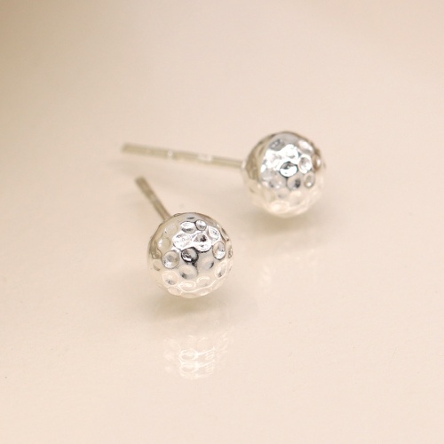 Stirling Silver Hammered Ball Earrings by Peace of Mind